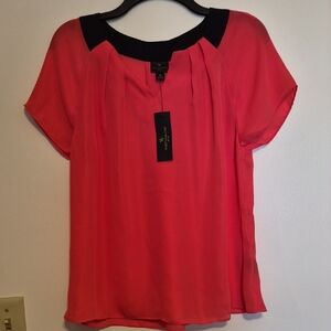 NWT Worthington Womens Top Teaberry With Black SZ XL